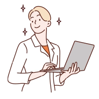 插畫中一位穿著白色西裝的女性自信地操作筆記型電腦，周圍星光點綴，象徵她透過房地產知識的學習有效制定買房攻略